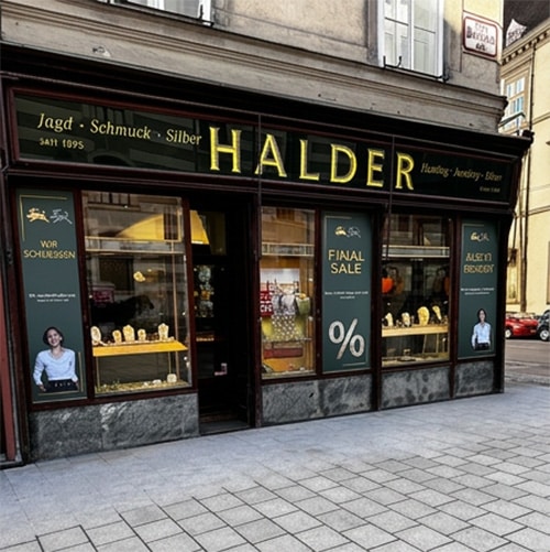 Juwelier Halder in Wien während des Ausverkaufs mit Alexander Schmidt